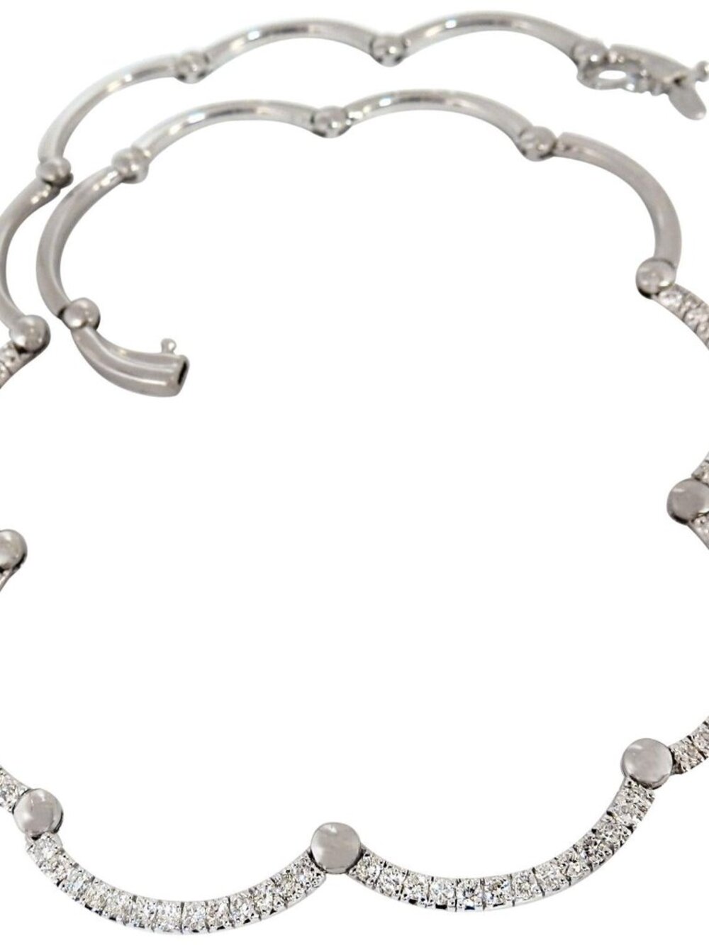 2.26ct NATURAL DIAMONDS MODERN ARCH LINK NECKLACE 14KT BALL HINGE G VS*